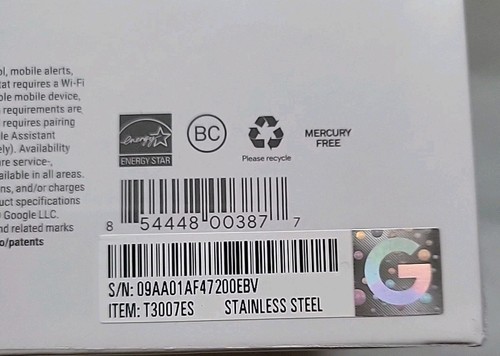 Google Nest A0013 T3007ES 3rd Generation Learning Thermostat - Stainless Steel - Picture 6 of 6
