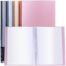 Tuhangcc Binder with Plastic Sleeves 8.5x11 20-Pocket- Heavy 1 Pack, Pink