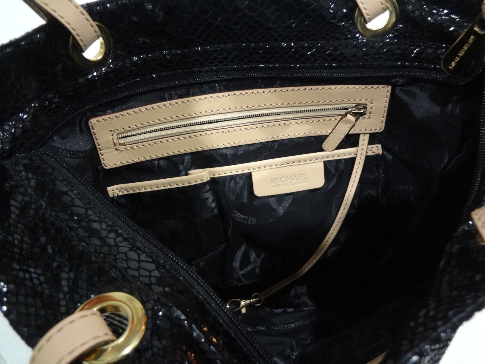 Michael Kors jet set python snakeskin print black… - image 6