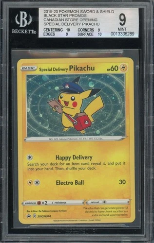 2019 Pokemon Special Delivery Pikachu Canadian Store Opening BSP #SWSH074 BGS 9