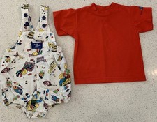Baby B gosh 3-6mos Vtg Sunsuit Multicolor Matching Short Sleeve Top 6-9mos