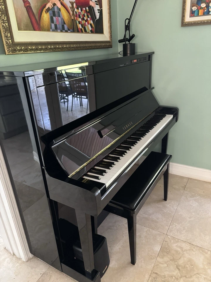 Yamaha Upright Baby Grand Black Piano Disklavier with Stool 1995 In Mint Cond - Image 3 of 3
