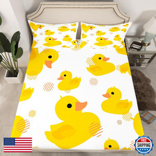 Erosebridal Cartoon Duck Bed Sheetsfor Kids Boys Girlskawaii Yellow Duck Fitted