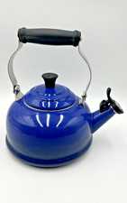 Le Creuset 1.7 Qt Blue Classic Enamel On Steel Whistling Tea Kettle