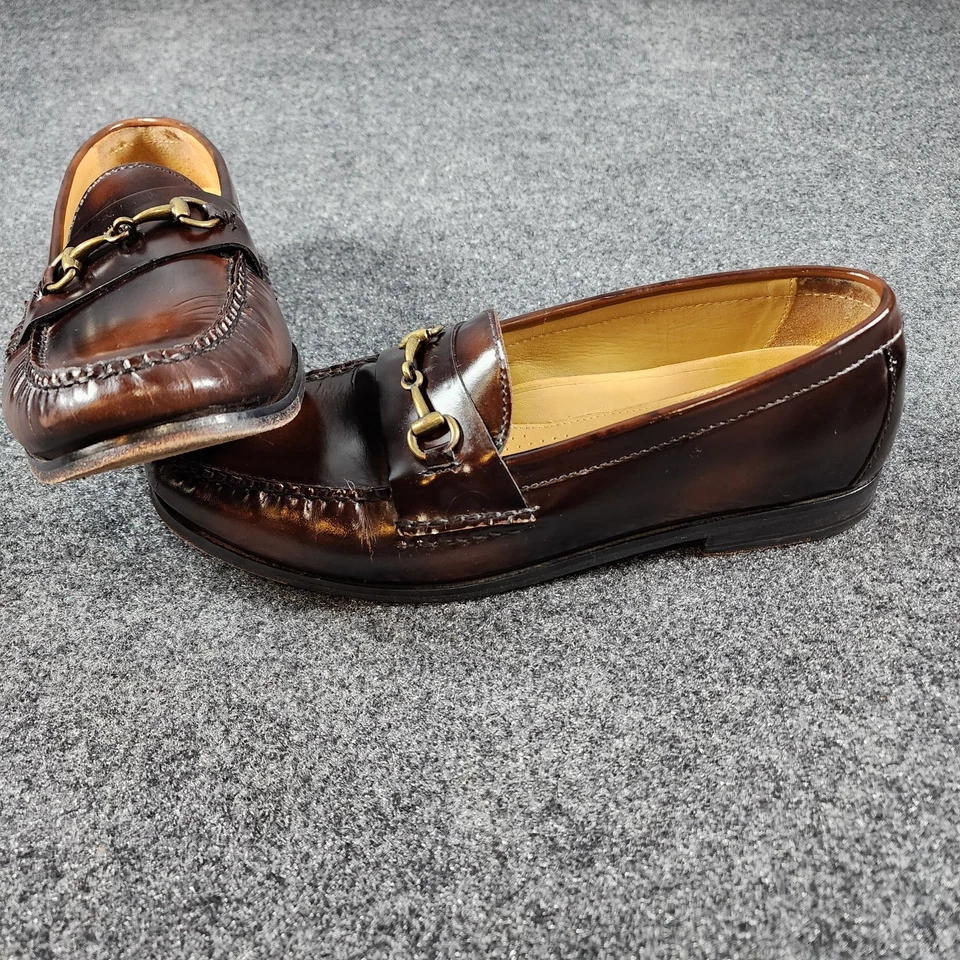 Mocasines Cole Haan Ascot II para hombre talla 10 M cuero marrón dorado Horsebit informales Foto 2 de 4