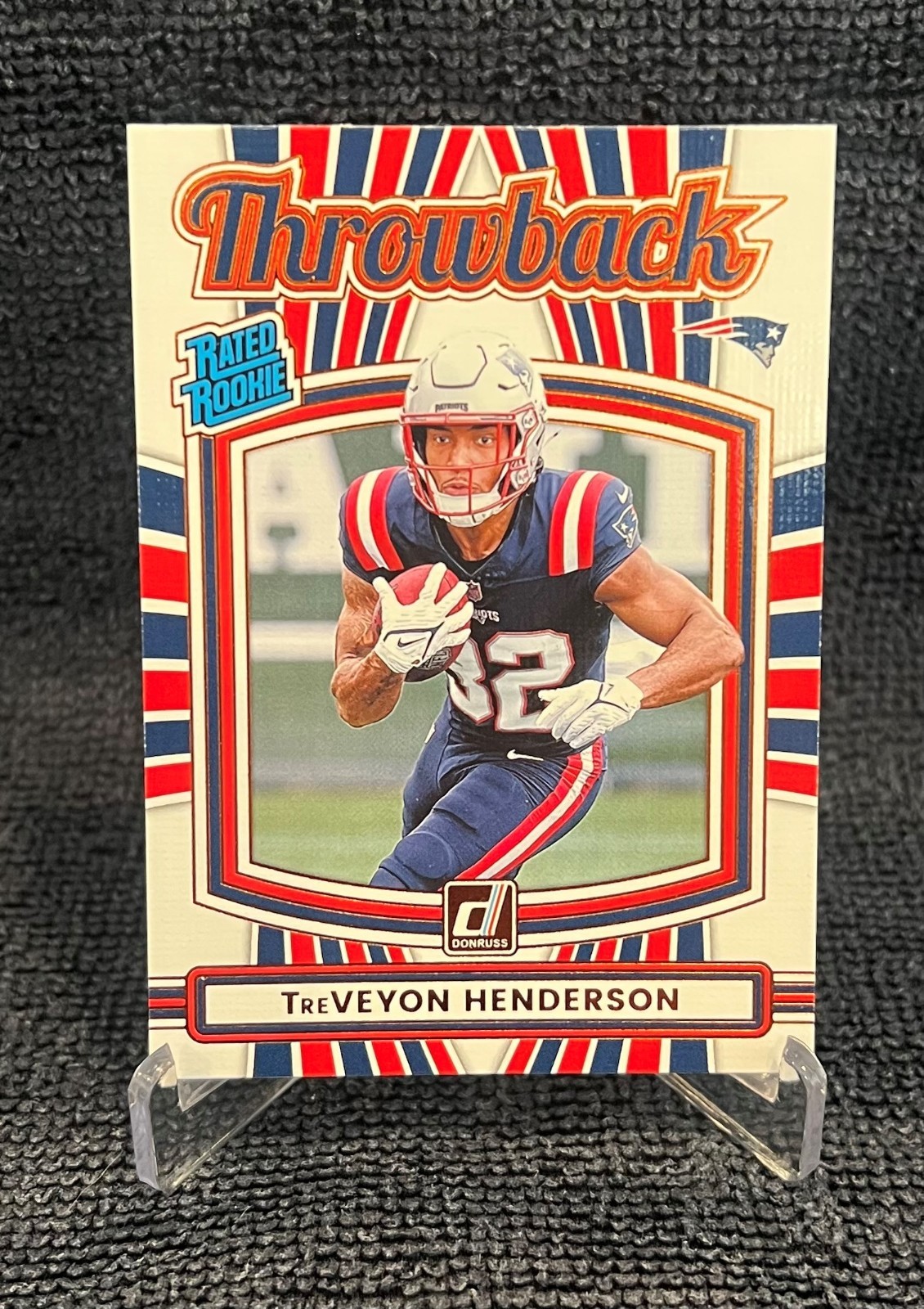 2025 Donruss - TreVeyon Henderson - Rated Rookie Throwback #19 (Patriots)