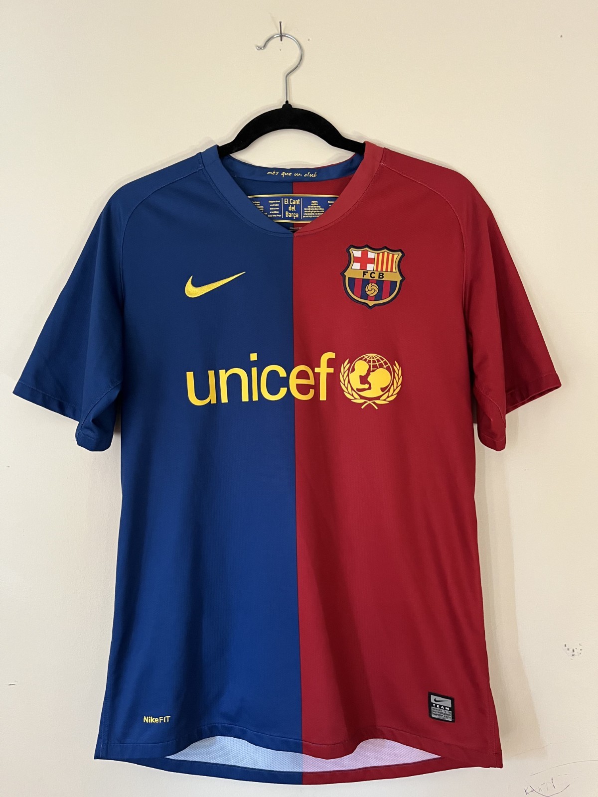 Authentic Vintage 2008/2009 FC Barcelona Home Jersey (Nike, Blank) - Size Small