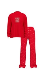 Victoria  s Secret Women  s Small Lipstick Dot Pajamas Logo Bling Long CUTE NWT