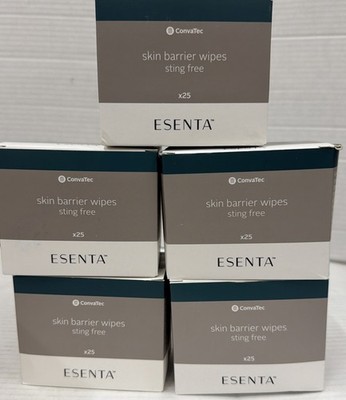 ConvaTec Skin Barrier Wipes 423392 - 5 boxes of 25 (125 total wipes) NEW - 2027