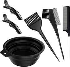 6PCS Hair Dye Kit, Colouring Tint Tool Brush Kit and Bleach Mixing Bowl Comb and