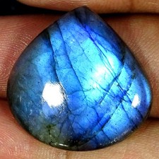 38.40Cts. RARE Natural Labradorite Pear Cabochon Gemstone 27X28X6MM