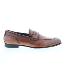 Di Bianco Agata Cervo Mens Brown Leather Loafers & Slip ons Penny Shoes 10.5