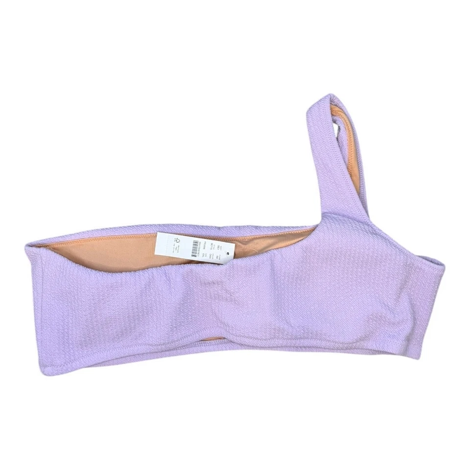 NUEVO J. Top de bikini Crew XXL púrpura texturizado de un hombro para mujer nuevo con etiquetas Foto 2 de 4