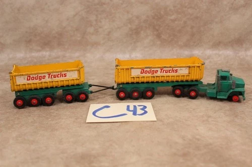 C43B Lesney Matchbox King Size K-16 Dodge Tractor Twin Tippers Diecast Truck Toy