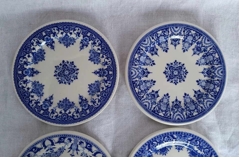 6 Assiettes à mignardises ou à pain faïence de GIEN Décor Rouen - Photo 2/4