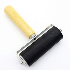Rubber Roller Brayer Rollers Wooden Handle for Printing Ink 1pcs Wood