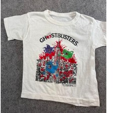 VTG 80s Ghostbusters II Movie Slimer Shirts Kids Baby Tee Toddler 2T White Promo