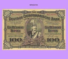 DEUTSCH  OSTAFRIKANISCHE  BANK  100 RUPIEN  1905  REPRODUKTION  615###
