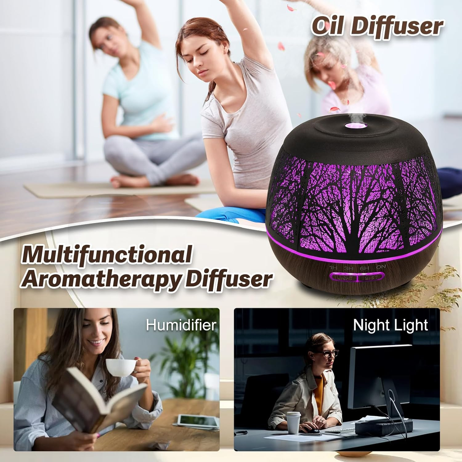 Diffusers for Essential Oils Large Room 400Ml,Essential Oil Diffuser for Home wi