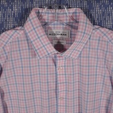 Mizzen  Main Shirt Mens XL Trim Fit Button Up Leeward Performance White Pink