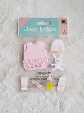 RARE Jolees Baby Girl Onsie Hat Bottle Bunny Adorable Dimensional Stickers 😍 