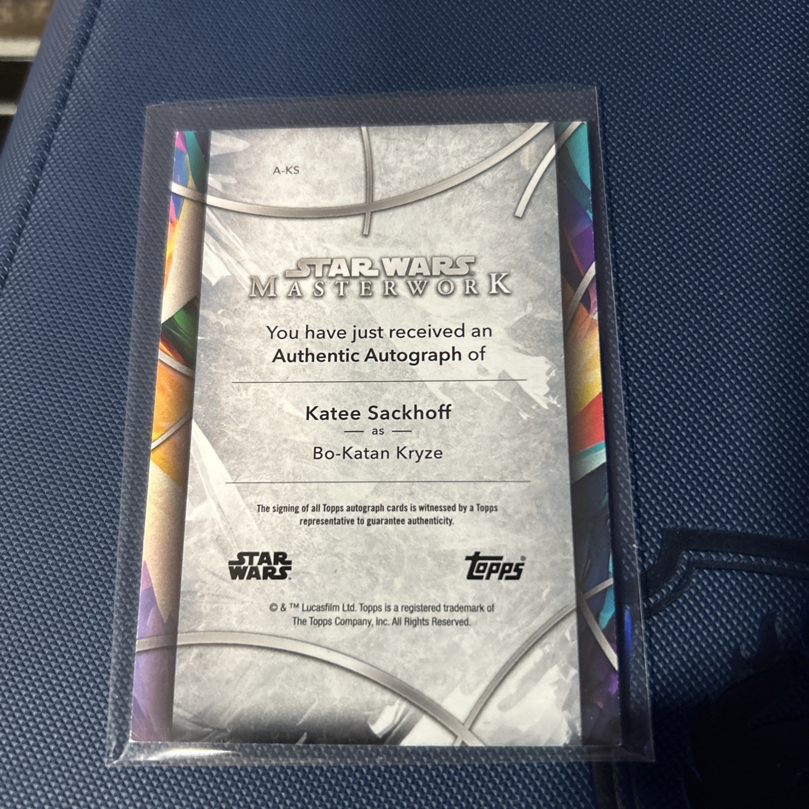 BO-KATAN KRYZE Katee Sackhoff Auto Star Wars Masterwork Card A-KS AUTOGRAPH ￼ view 2