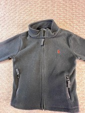 Polo Ralph Lauren Jacket Boys 5 Black Fleece Full Zip Red Pony Logo Pockets