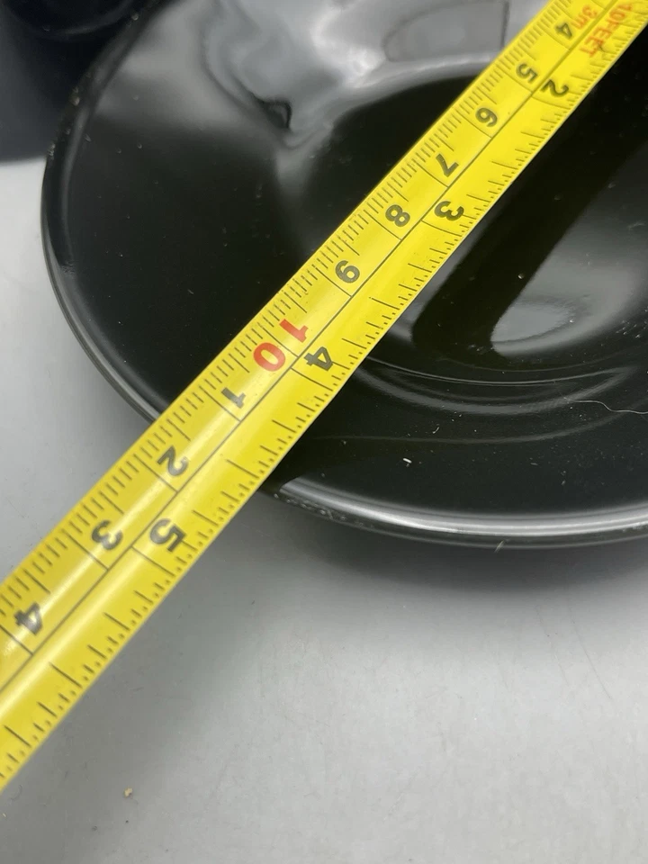 Juego de tazas y platillos espresso de porcelana vintage negros y rojos Foto 3 de 4