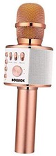 Wireless Bluetooth Karaoke Microphone,3-in-1 Portable Handheld Rose Gold