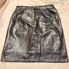 Vintage NWOT Genuine Leather Mini Skirt Firenze Santa Barbara, Lined, Size 8
