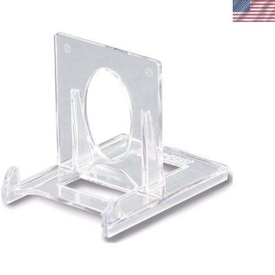 Elegant Two-Piece Clear Stands for Card Holders - 5 Pack Adjustable Display