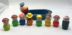 Vintage Fisher Price Little People Lot of 9 Boys Girls Boat Cowboy