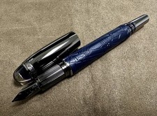 Penna stilografica MONTBLANC Starwalker SpaceBlue Doue finiture in rutenio [M] MB130215