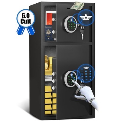 6.0 Cub Heavy Duty Money Safe Box with Deposit Slot & Soft Lining for Home Hotel