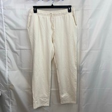 A New Day adult cream pull on pocket straight relaxed casual pants cotton large