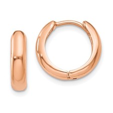 14k Rose Gold 11mm Polished Hinged Hoop Earrings
