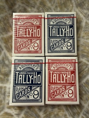 Tally-Ho No.9 Playing Cards Lot of 4    New Sealed Poker Magic Cards 