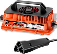 20 AMP 48 Volt Golf Cart Battery Charger for EZGO RXV  TXT 3-Pin Triangular Plu