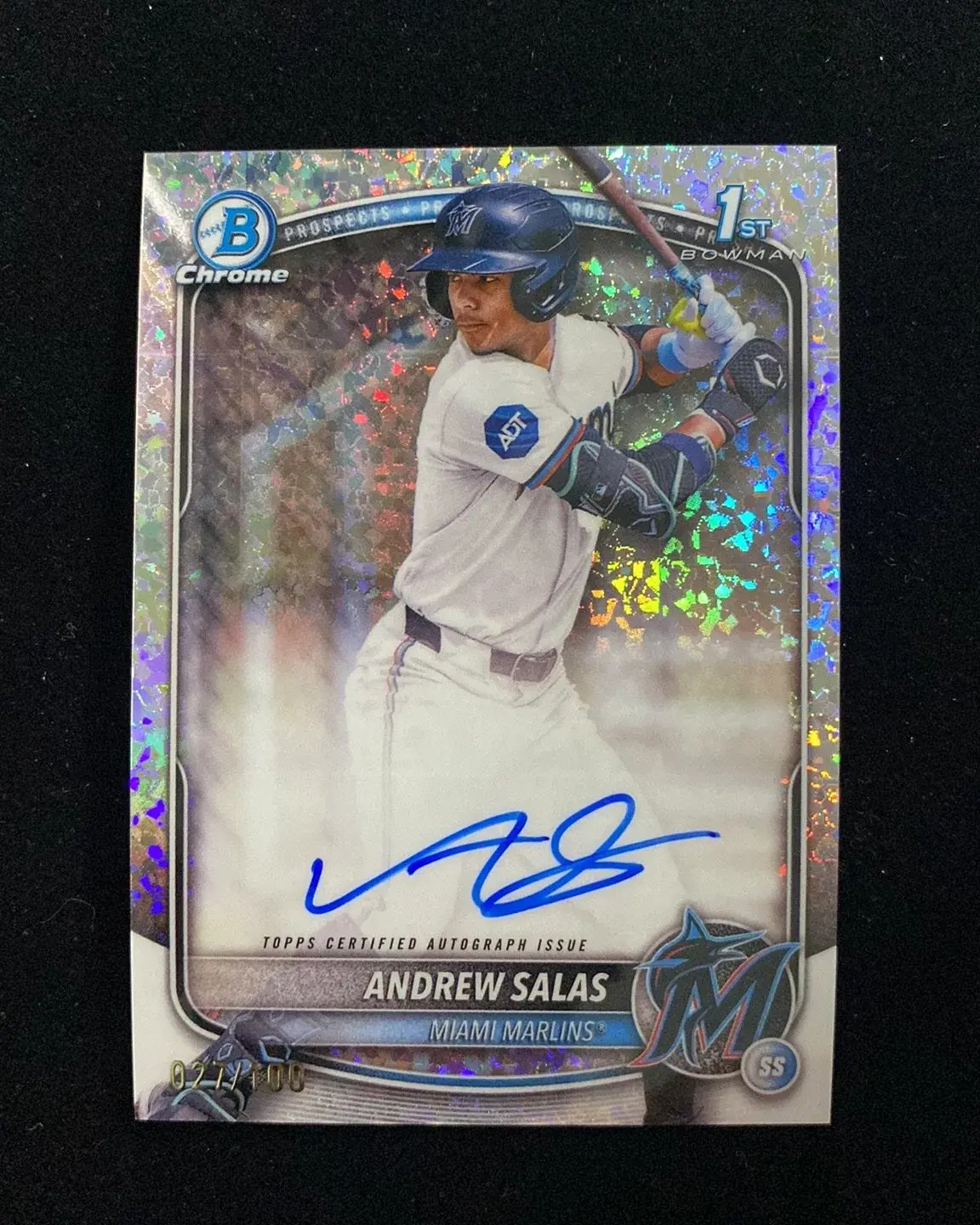 2025 Topps Bowman Chrome Mini Diamond #CPA-AS Andrew Salas 1st Auto 27/100 OC19
