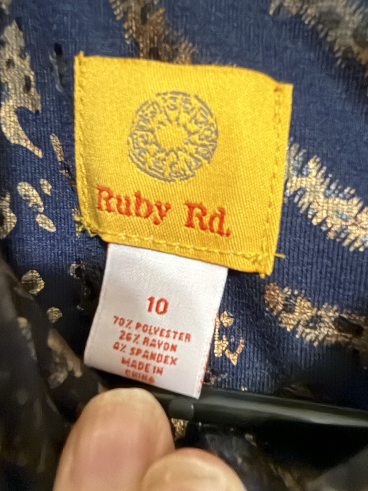 ruby rd jacket 10 blue and gold - image 2