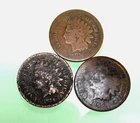 THE 1870's COLLECTION- LOT OF 1873, 1876  & 1865 INDIAN CENT (#41870)
