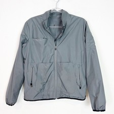 FIGS GRAY BOMBER SCRUBS JACKET FULL ZIP WOMENS SZ MEDIUM