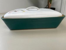Denby Greenwheat, Vintage Oblong Divided Covered Vegetable Serving Dish