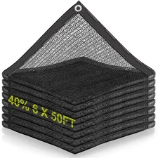 40% Shade Cloth - 6 x 50 FT Shade Cloth for Garden Black Garden Sunblock Shad...