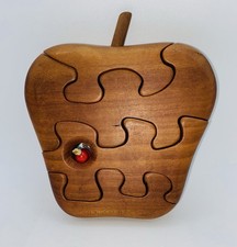 Handmade Wooden Apple Puzzle In An Apple Shape