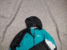 Vintage 80-90s Nike Logo Nylon windbreaker Light Track Zip Hooded jacket black