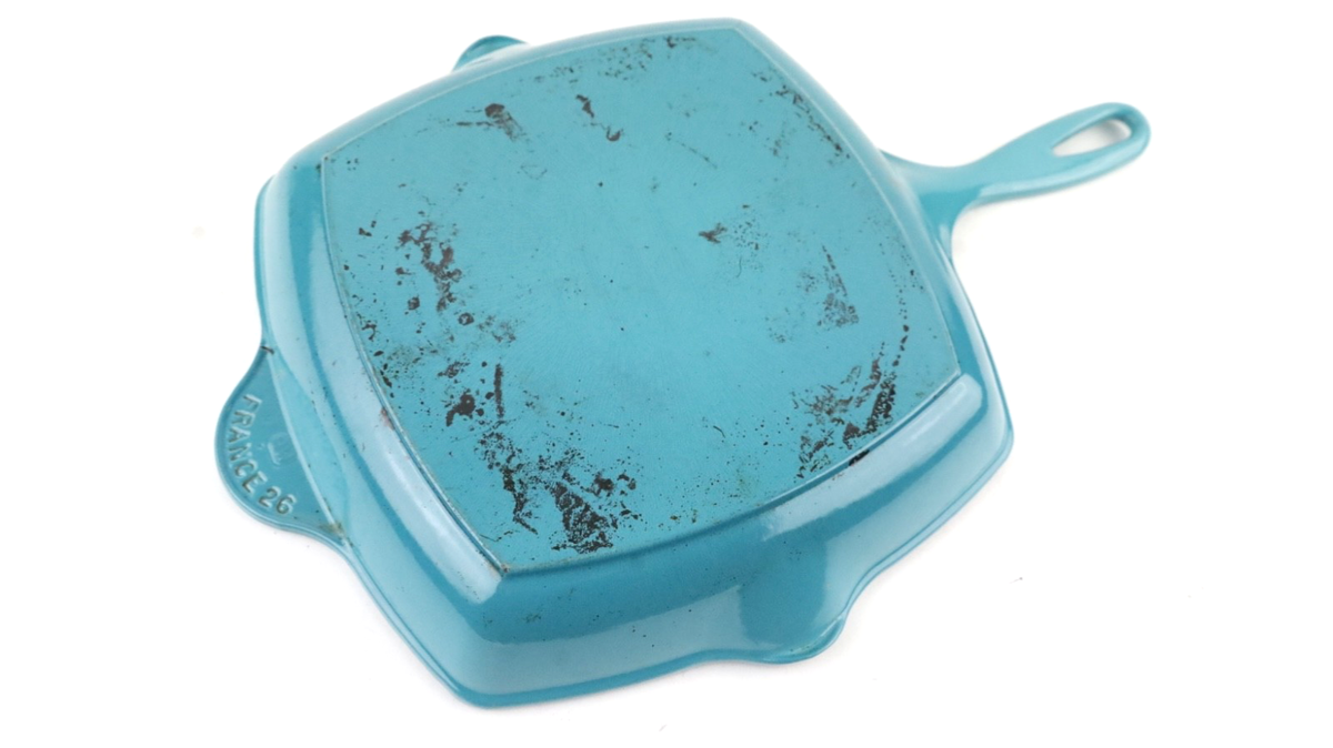Le Creuset #26 Square GRILL Pan/Skillet Blue Cast Iron - Fast Ship