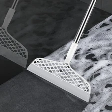 2 In1 Multi-Surface Silicone Broom Pet Hair Remover W/ Mini Squeegee Lightweigh