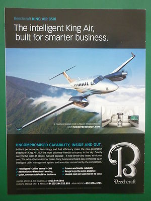 3/2011 PUB HAWKER BEECHCRAFT FLUGZEUG KING AIR 350I FLUGZEUG ORIGINAL ANZEIGE