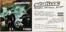 Static-X Beneath Between Beyond Promo Sticker / Decal
